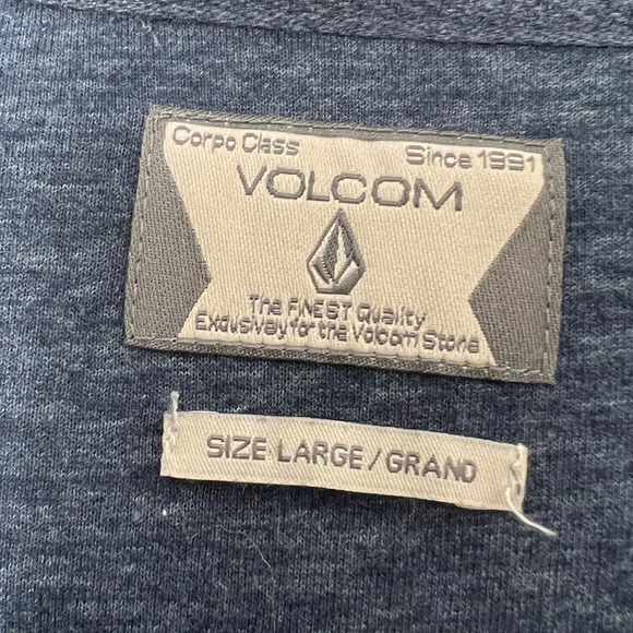 Volcom Blue Yellow Logo Hoodie Pocket Button Pullover - Picture 4 of 6